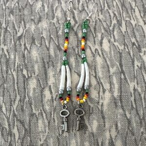 Indigenous Beaded Earrings with Sterling Hooks. Purchased At Dakota Sky Stone